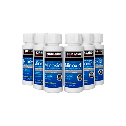 Kirkland Signature Hair Regrowth Treatment Extra Strength for Men, 5% Minoxidil Topical Solution, 2 fl oz, 6-pack