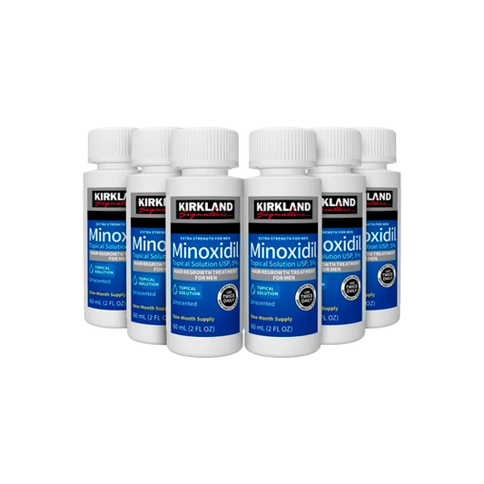Kirkland Signature Hair Regrowth Treatment Extra Strength for Men, 5% Minoxidil Topical Solution, 2 fl oz, 6-pack